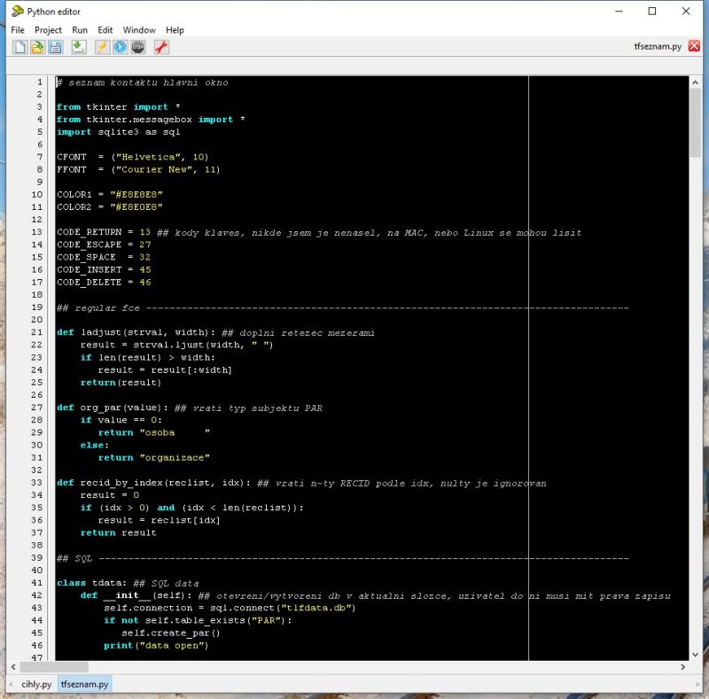náhled na Python editor